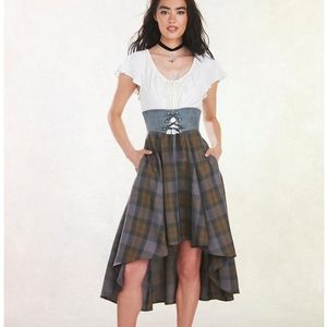 Her Universe Outlander Tartan Lace-Up Hi-Low Dress